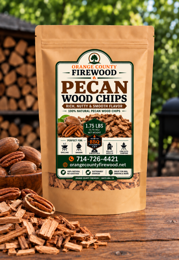 Pecan Wood Chips – 1.75 lb Bag | Rich, Nutty & Smooth BBQ Smoking Wood**