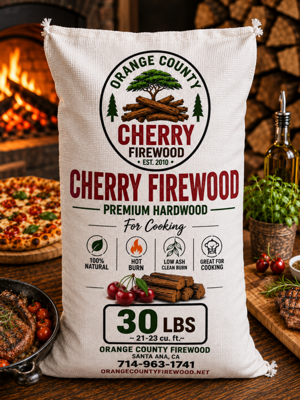 Cherry Firewood – Premium Fruitwood for Cooking – 30 lb Bag