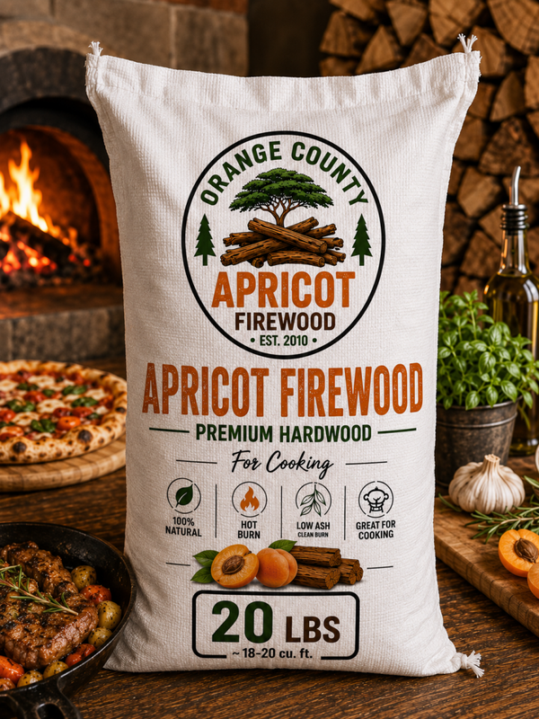 Apricot Firewood – Premium Fruitwood Hardwood | 20 LB Bag