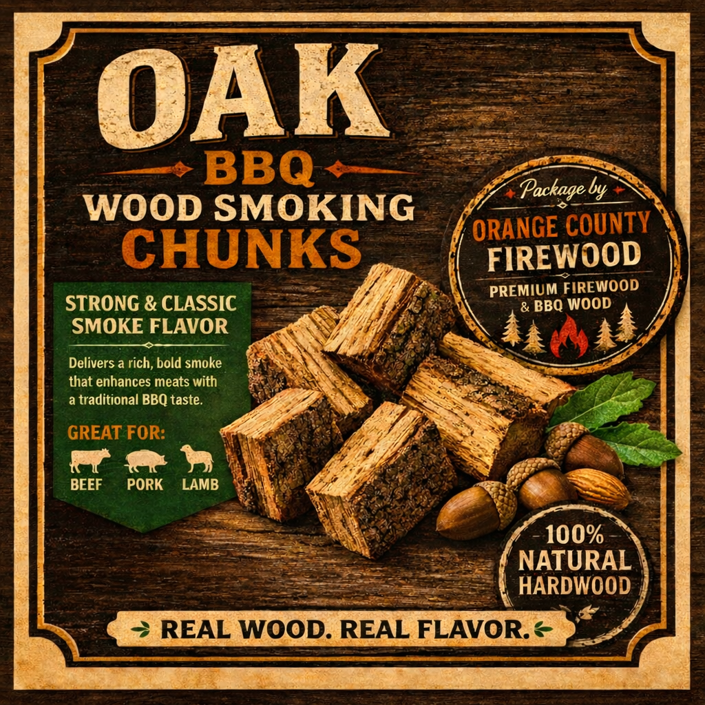 Oak BBQ Wood Chunks | Perfect for Smokers, Grills & Pizza Ovens