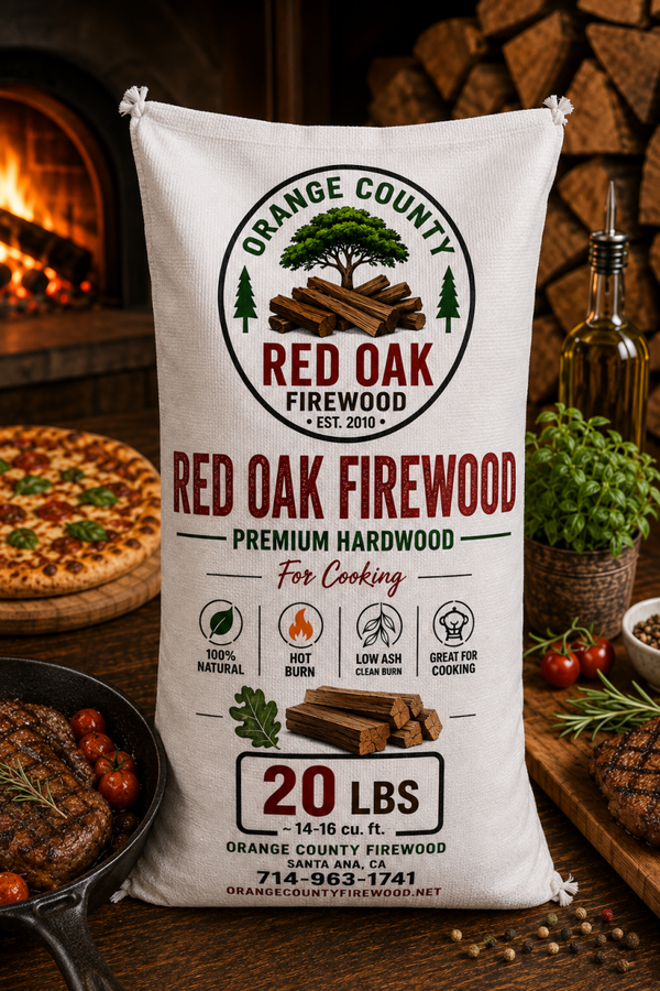 Red Oak Firewood – Premium Cooking Hardwood | 20 LB Bag