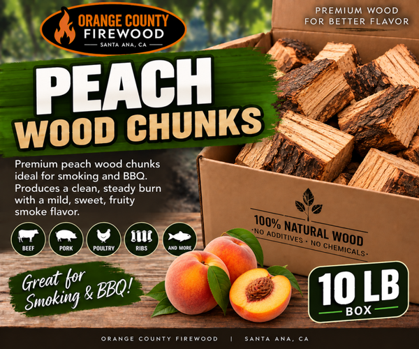 Peach Wood Chunks – 10 lb Box