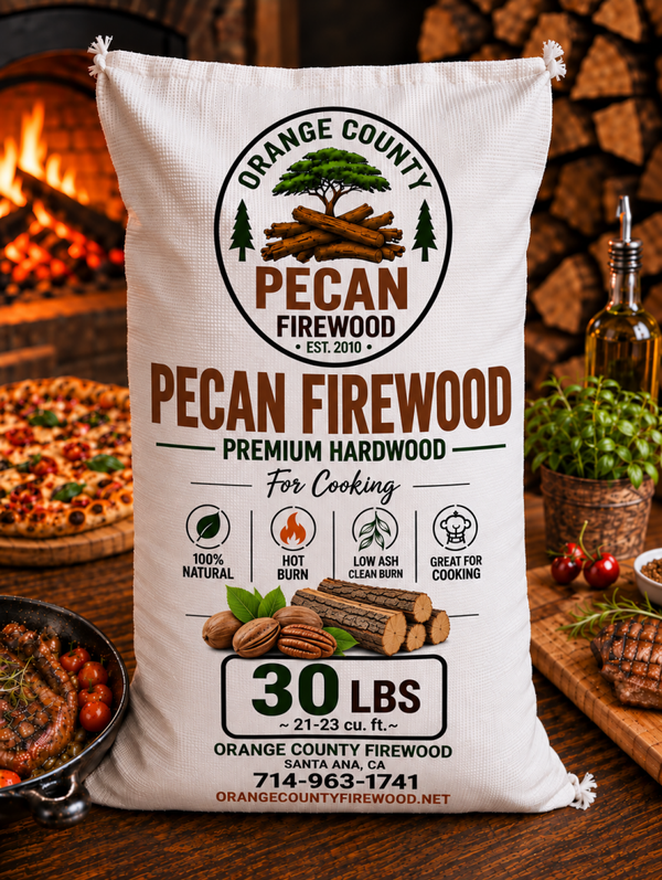 Pecan Firewood – Premium Hardwood for Cooking – 30 lb Bag