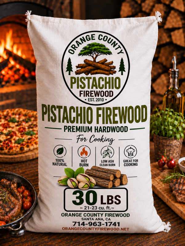 Pistachio Firewood – Premium Hardwood for Cooking – 30 lb Bag