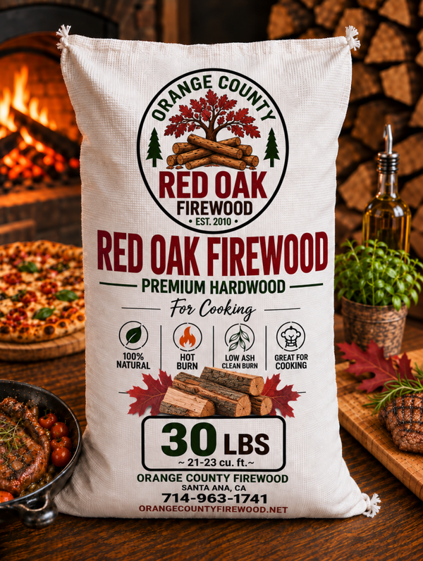 Red Oak Firewood – Premium Hardwood for Cooking – 30 lb Bag