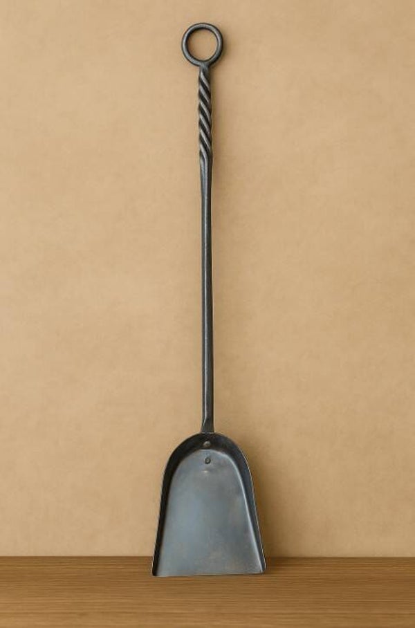 KOOTENAY FORGE, Fireplace Wrought Iron Split-Twist Handle Shovel – Large