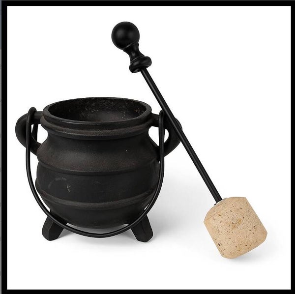 Cast Iron Fireplace Cauldron with Firestarter Wick