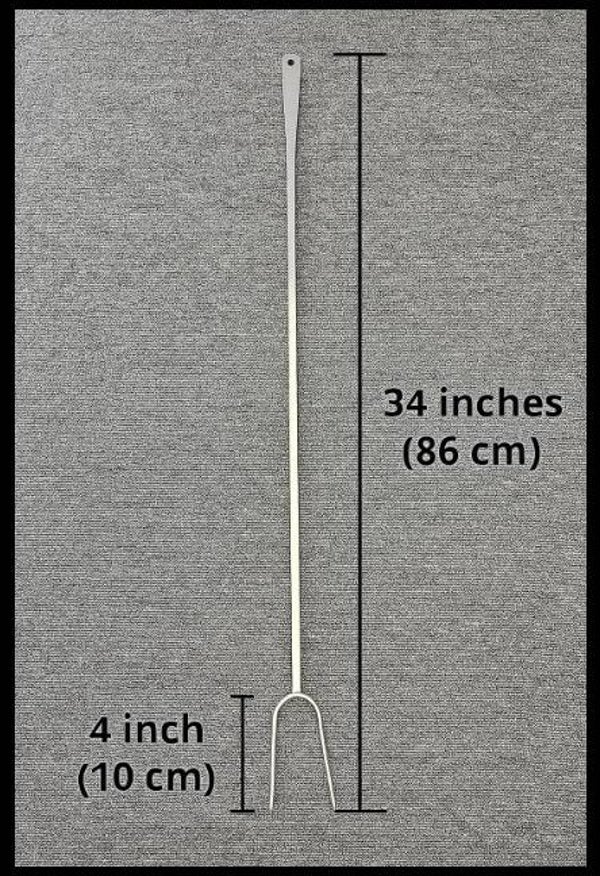 34" Flat Handle Stainless Steel Roasting Fork – Heavy-Duty Campfire Tool