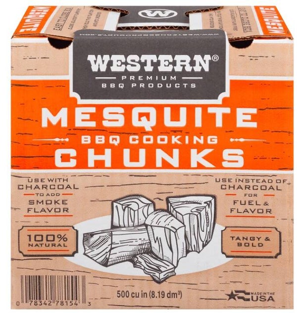 Western 500 CU in Mesquite Smoking Wood Chunk Box CS