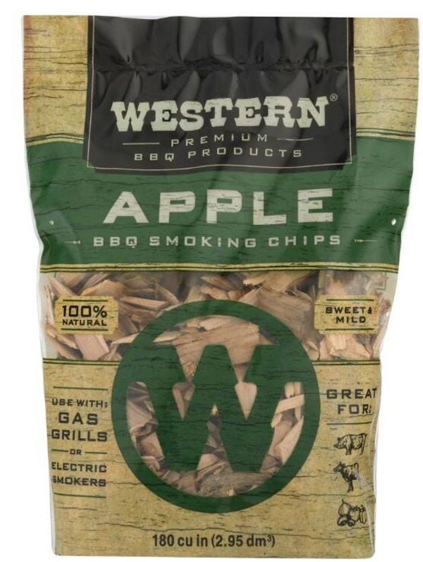 Western Premium BBQ Products Apple BBQ Smoking Chips, 180 cu in