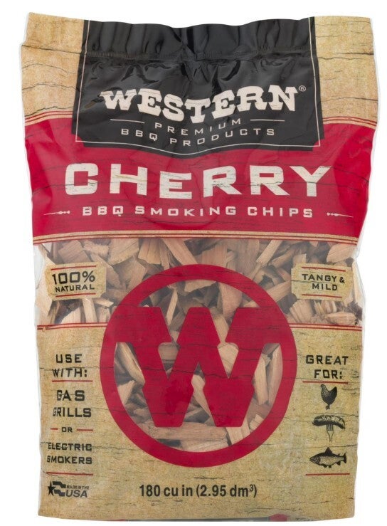 Western Premium BBQ Products Cherry BBQ Smoking Chips, 180 Cu in