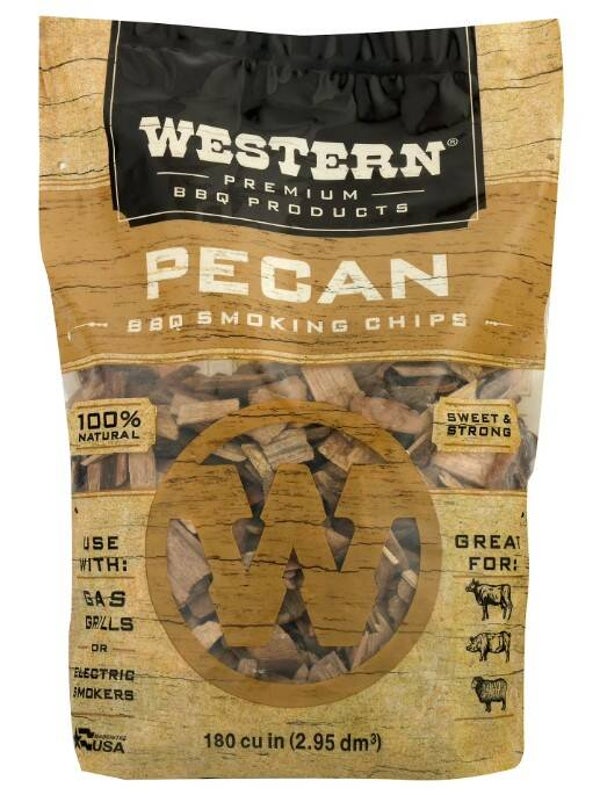 Western Premium BBQ Products Pecan BBQ Smoking Chips, 180 Cu in