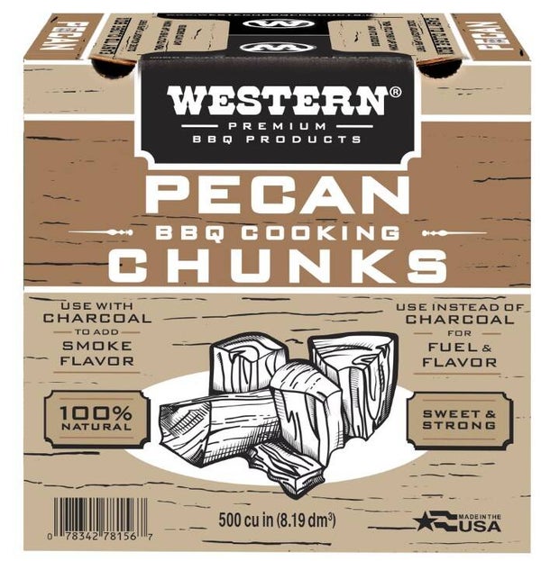Western Premium BBQ 500 CU in Pecan Smokers Chunks Box