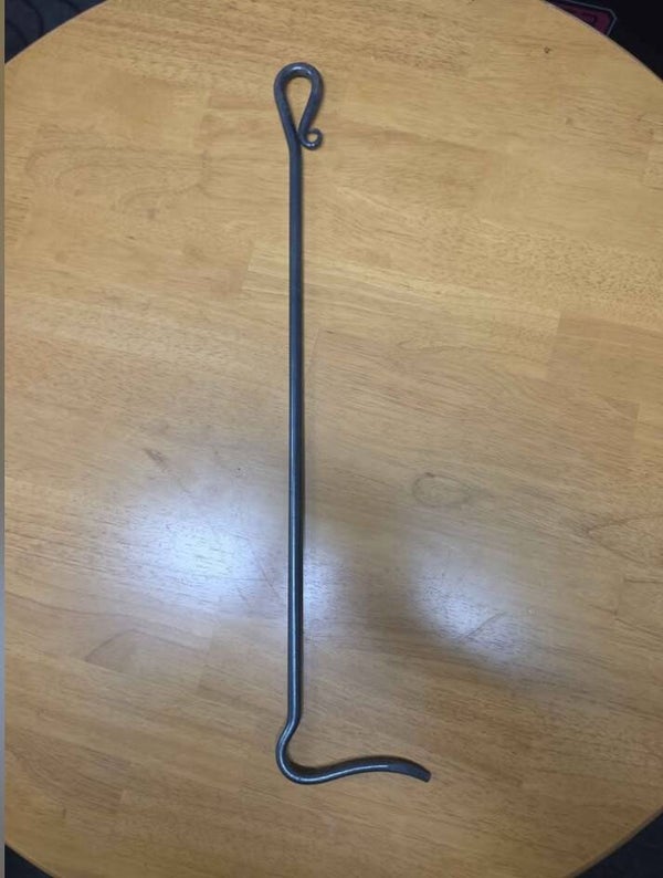 Hand Forged Fireplace Poker – Rustic Iron Fire Pit Tool
