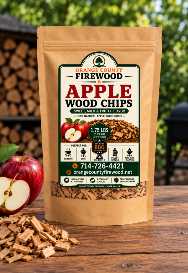 Apple Wood Chips – 1.75 lb Bag | Sweet, Mild & Fruity BBQ Smoking Wood**