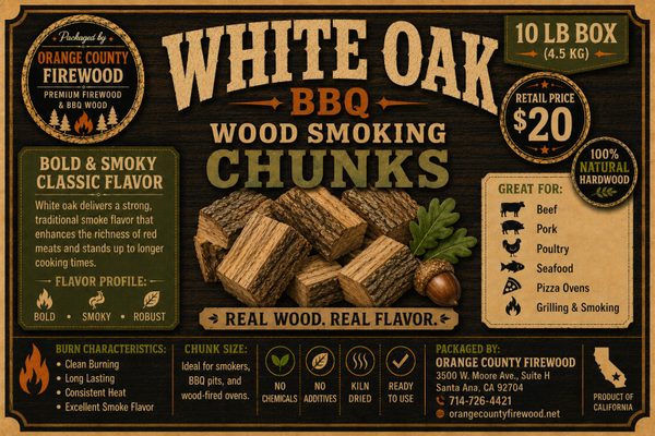 White Oak BBQ Smoking Chunks – Premium Hardwood for Clean, Classic Smoke Flavor