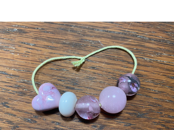 Glaskralen lila / roze set