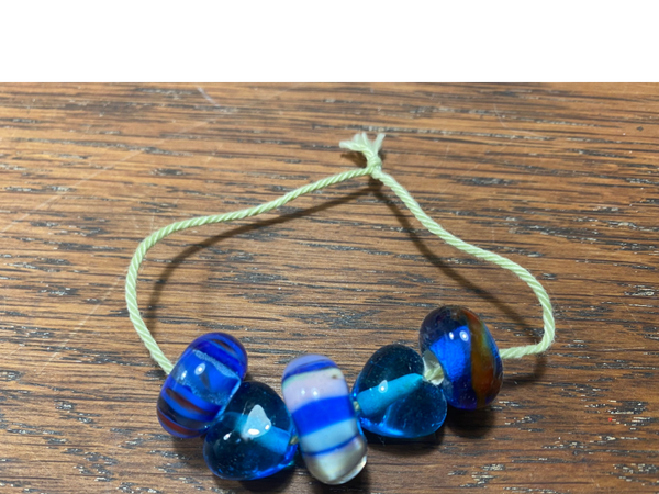 Glaskralen donker blauw 2 set