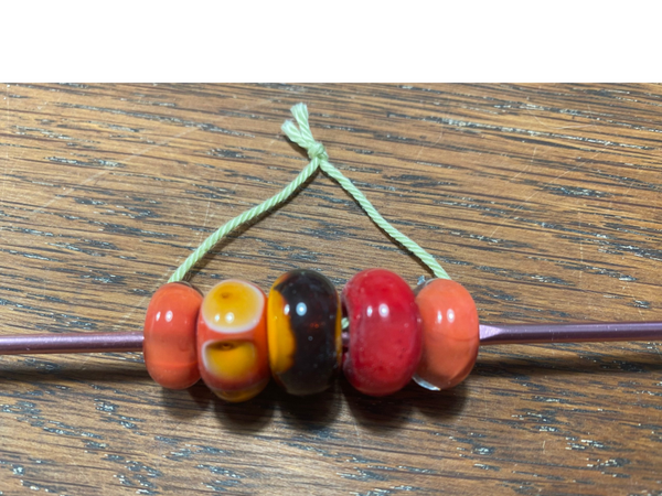 Glaskralen oranje / zalm set