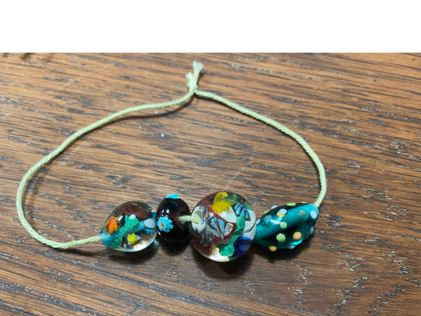 Glaskralen helder blauw zee set