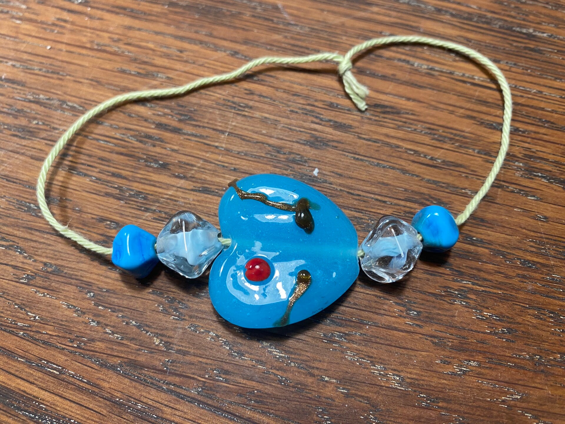 Glaskralen blauw hart set