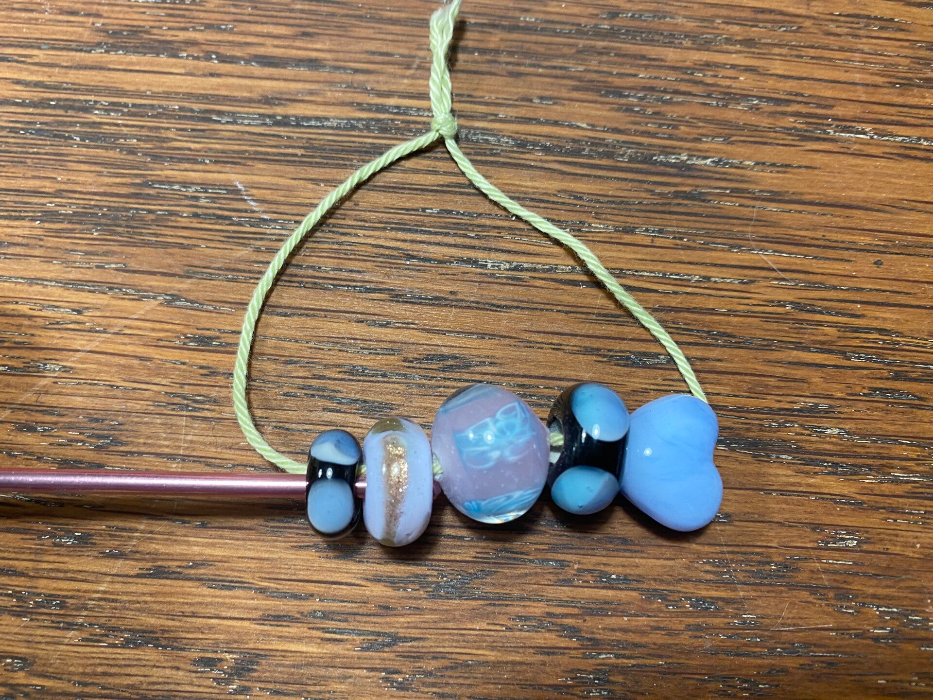 Glaskralen licht blauw set