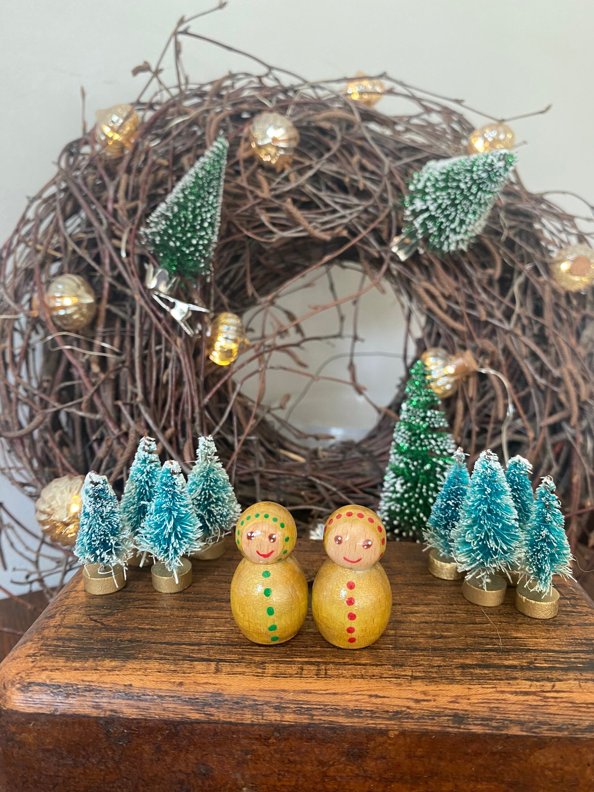 Gouden kerstfiguur set