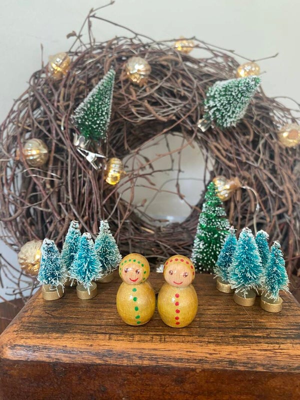 Gouden kerstfiguur set