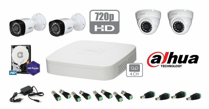 Κάμερες ασφαλείας Dahua - 4 κάμερες 1MP & καταγραφικό