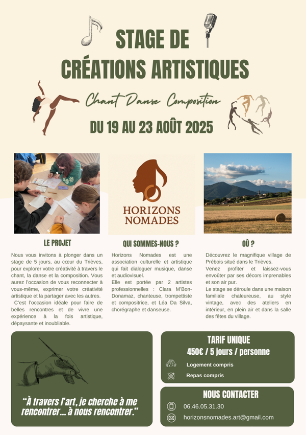 Stage d'été (du 19 au 23 Août 2025)