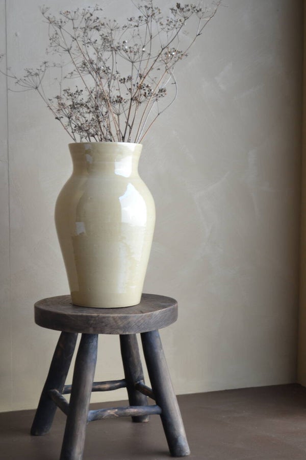 Grote vaas geel/beige