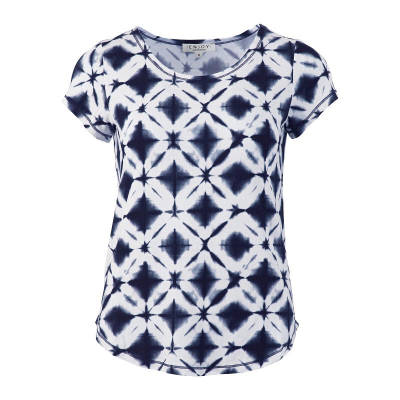 Enjoy T-shirt kapmouw allover batik print