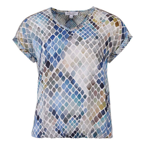 Blouson 2 materialen slangen print