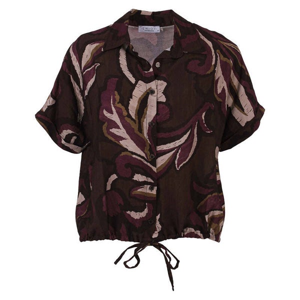 blouse strik blad print