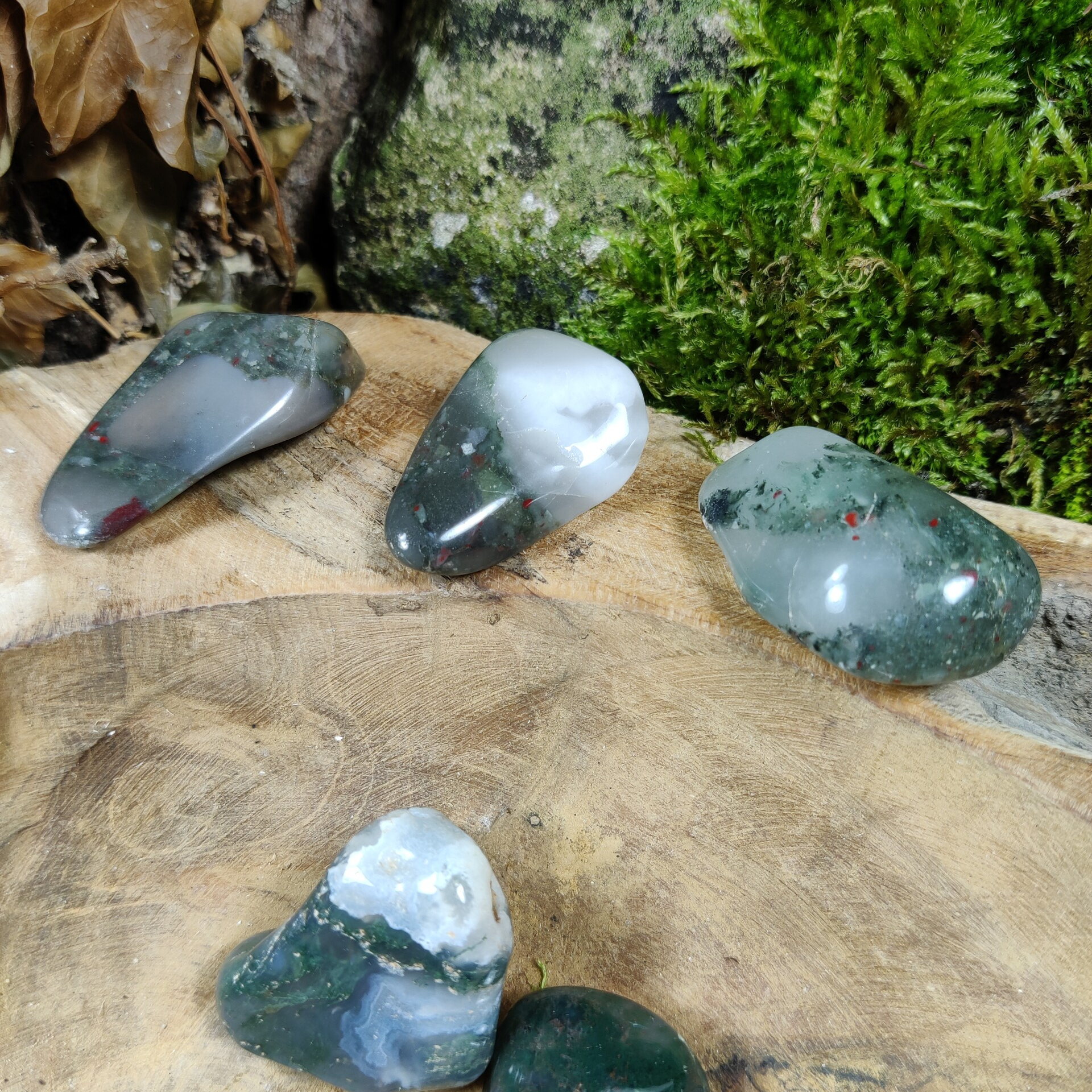 Trommelsteen Mos Agaat AA Kwaliteit