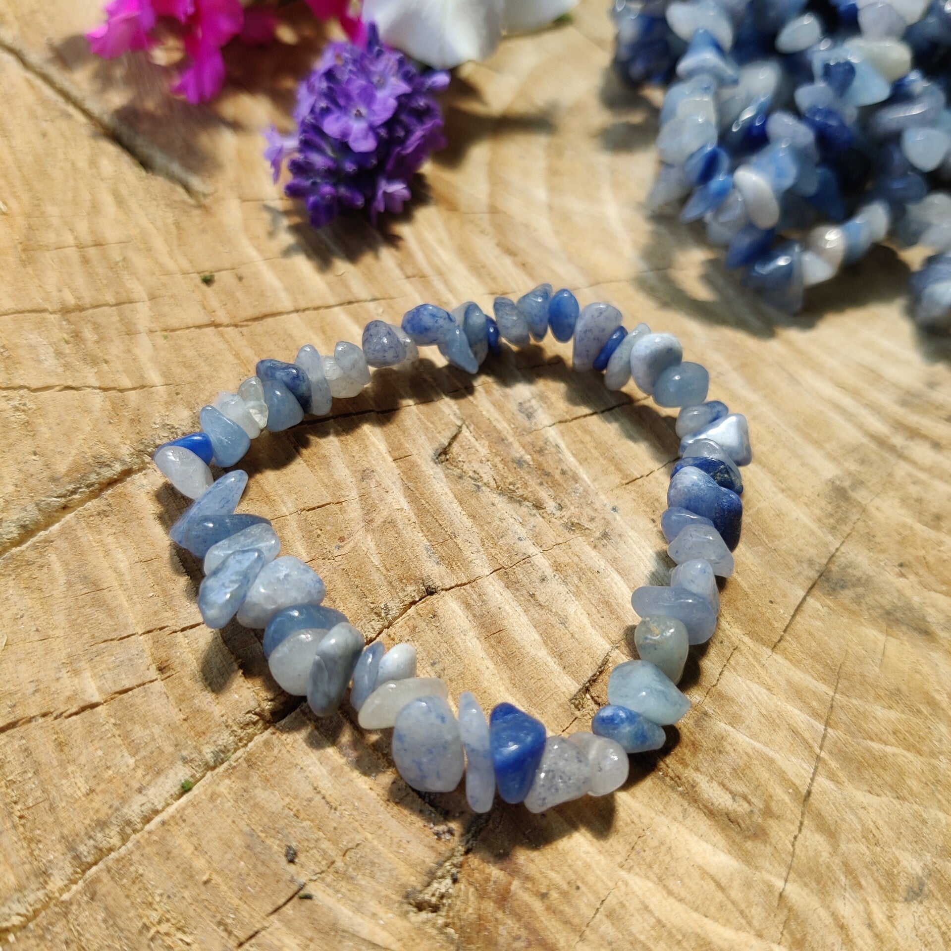 Armband Blauwe Aventurijn Chips Split