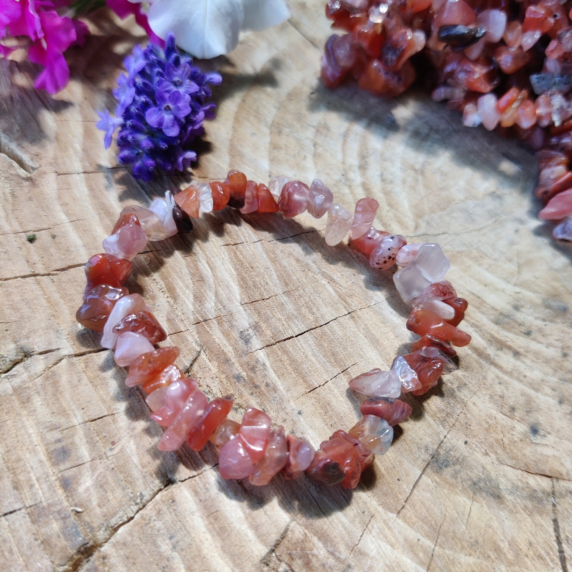 Armband Carneool Agaat Chips Split