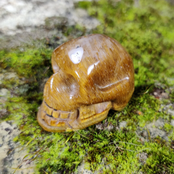 Skull Tijgeroog 2 (4 cm) Handgegraveerde Schedel