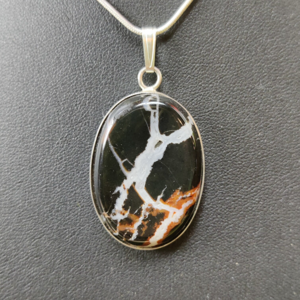 Hanger 'Bliksem' Agaat - Zilver