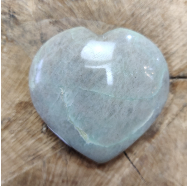 Groene maansteen - Hart - 7,5 cm - Nr 32