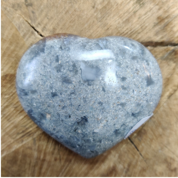 Blauw Chalcedoon - Hart - 7 cm - Nr 39