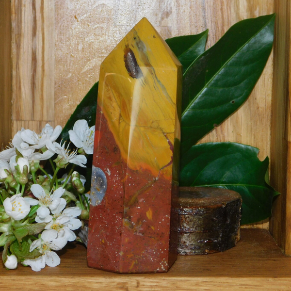 Gele Jaspis & Rode Jaspis Punt - 13 cm - Obelisk