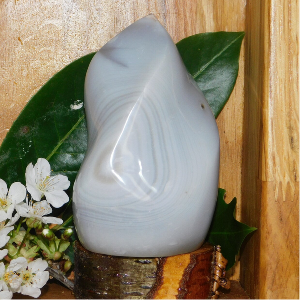 Agaat Vlam XL - 11 cm - Sculptuur - Druzy