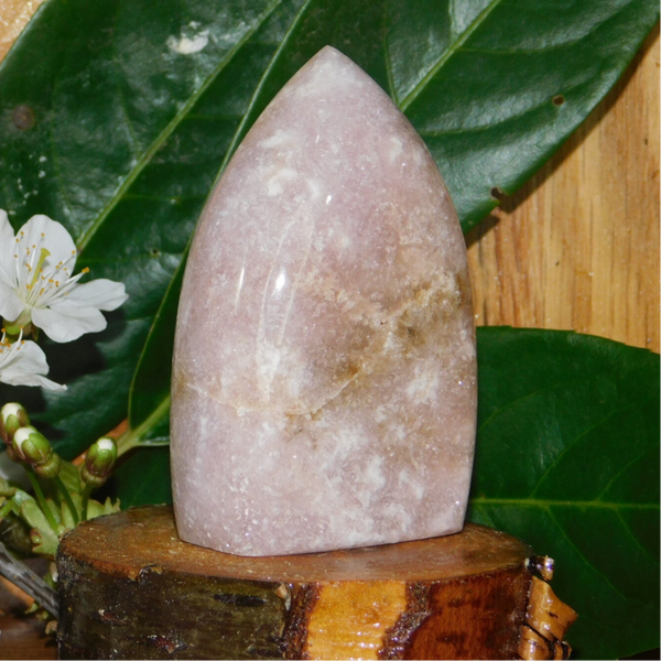 'Roze Amethist' vlam Sculptuur - 7 cm - Druzy Chalcedoon