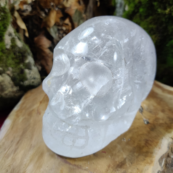 Grote Skull Bergkristal 1,3 kg! Handgegraveerde Schedel