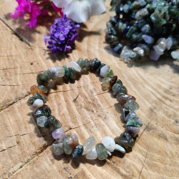 Armband India Agaat Chips Split