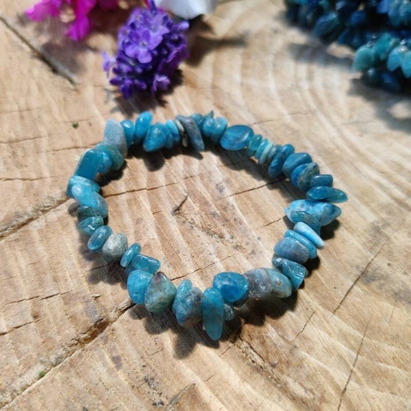 Armband Blauwe Apatiet Chips Split