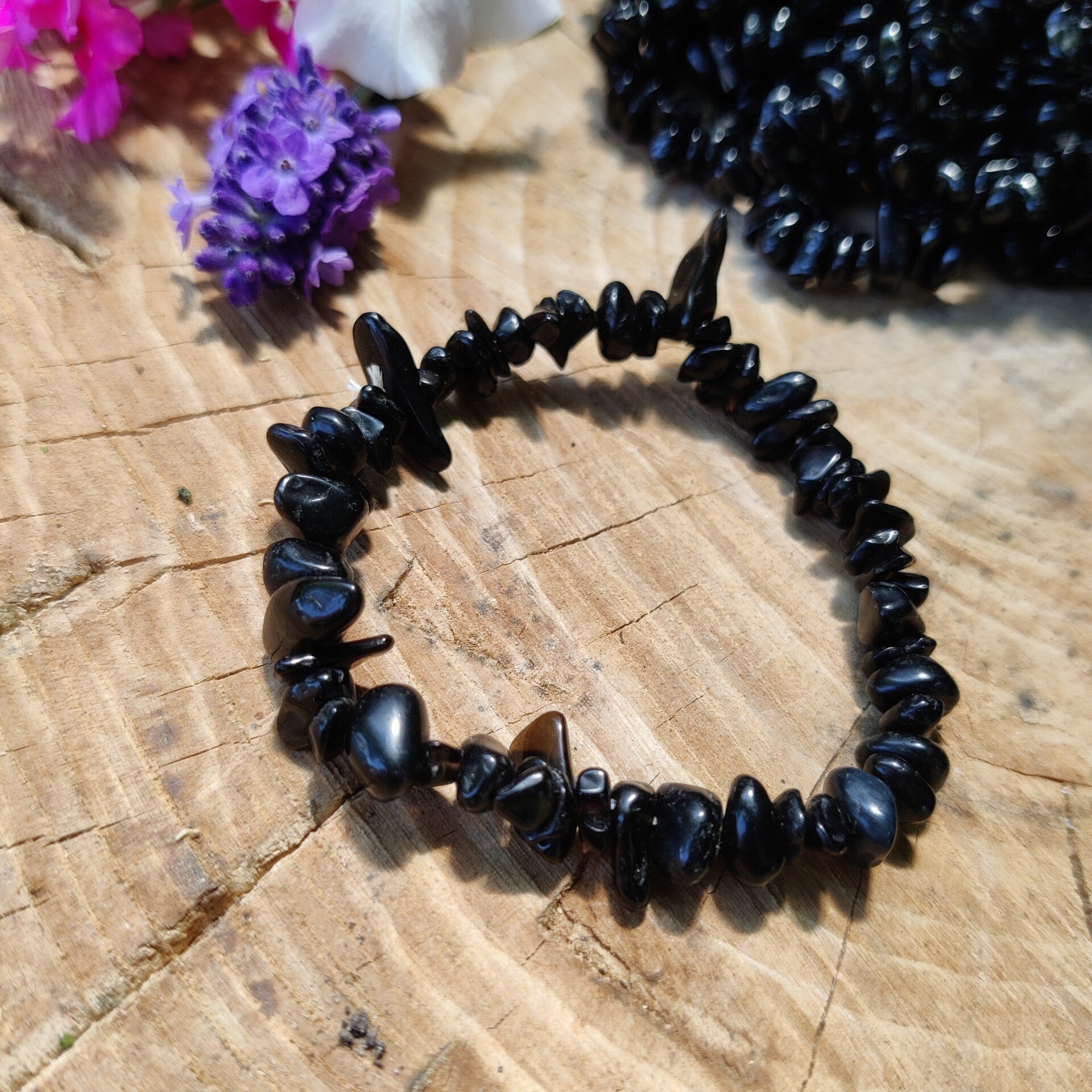 Armband Zwarte Toermalijn Chips Split