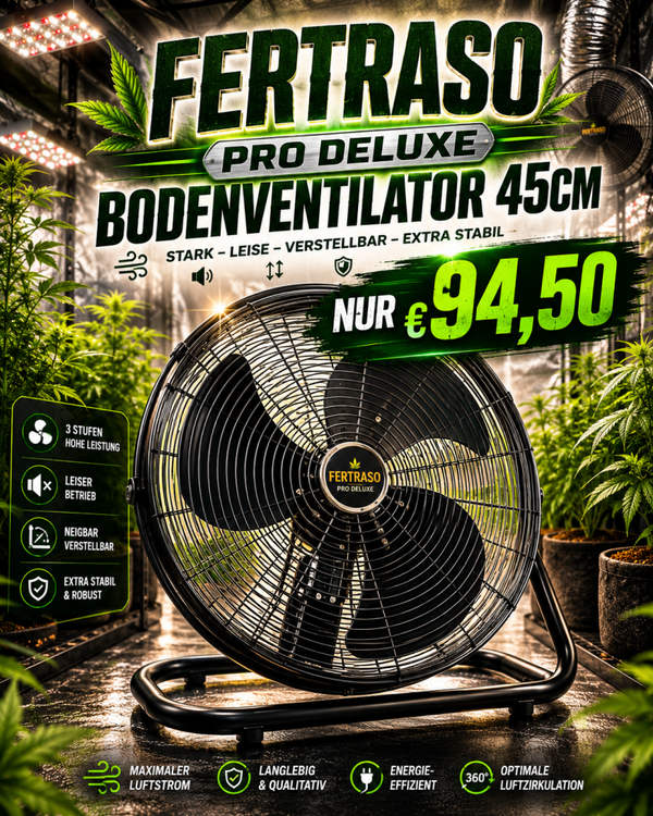 Fertraso Pro Deluxe Bodenventilator Ø 45 cm