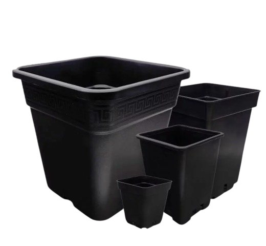 Topf viereckig - schwarz-  0,5 - 18L